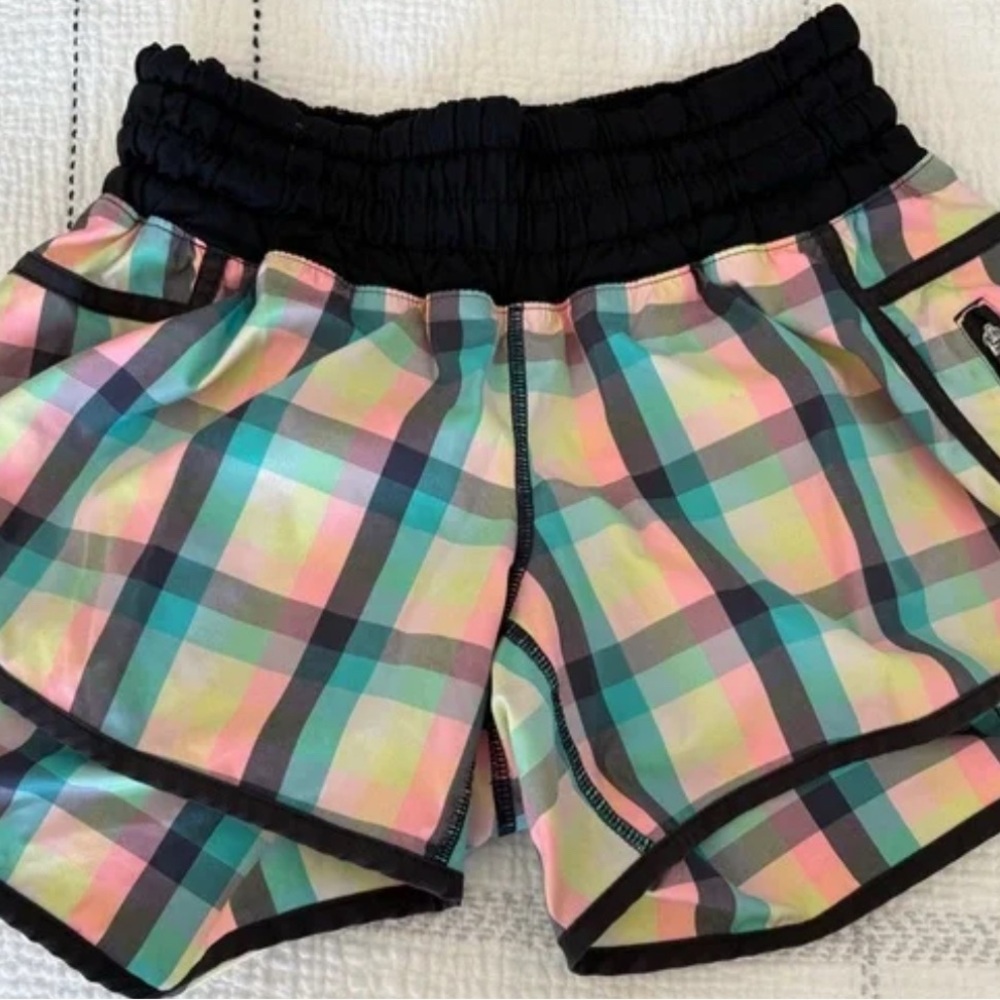 Lululemon Colorful Plaid Athletic Shorts